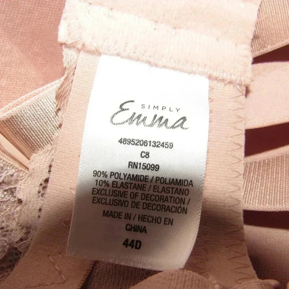 SIMPLY EMMA Underwire Tan Lace Bra Size 44D - Picture 4 of 4